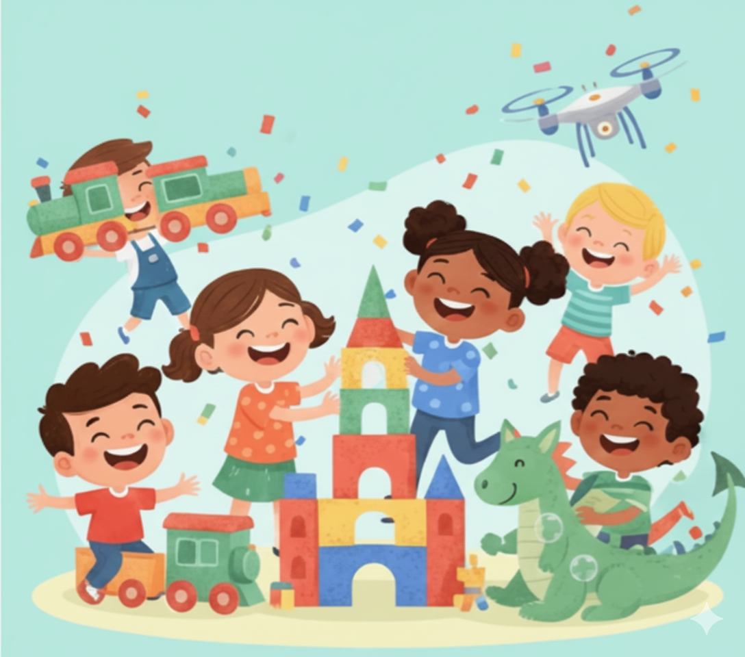 Children playing with toys